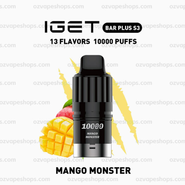 IGET Bar Plus S3 Pod - Mango Monster