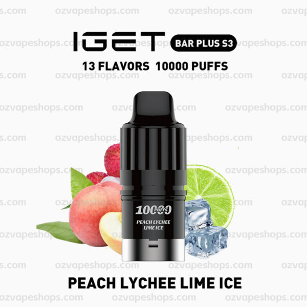 IGET Bar Plus S3 Pod - Peach Lychee Lime Ice